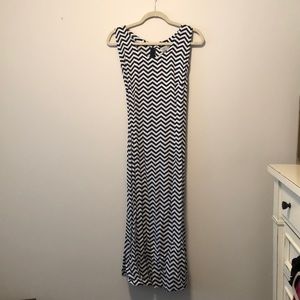 Tybee Island Navy/White Long Boho Dress Size Small